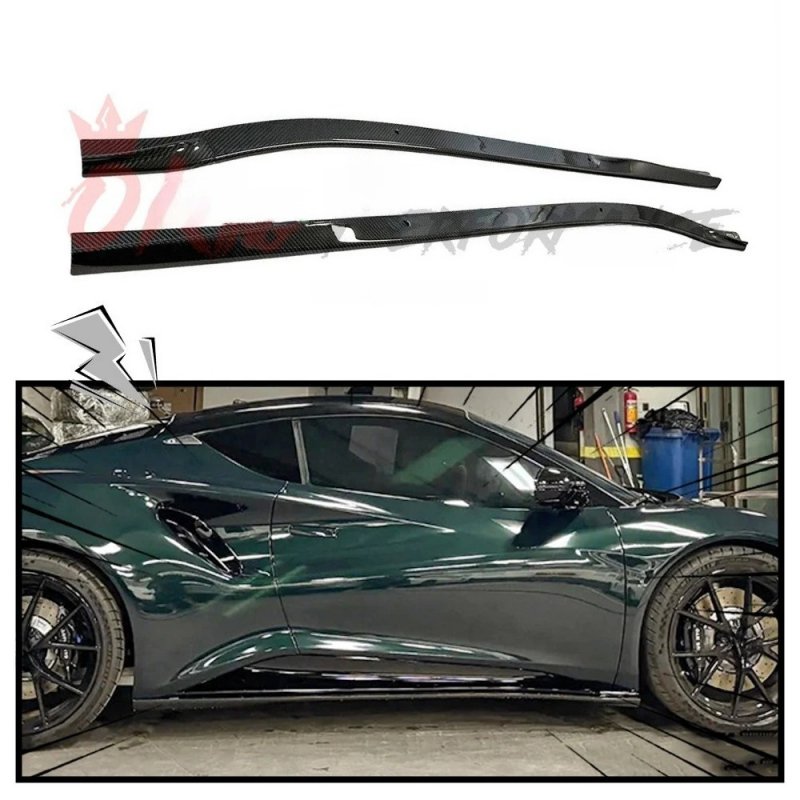 Emira GT4 Style Dry Carbon Fiber Side Skirt for Lotus Emira